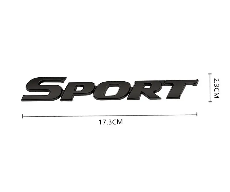 Емблема напис SPORT чорна 173х23мм метал (на скотчі) - фото 2