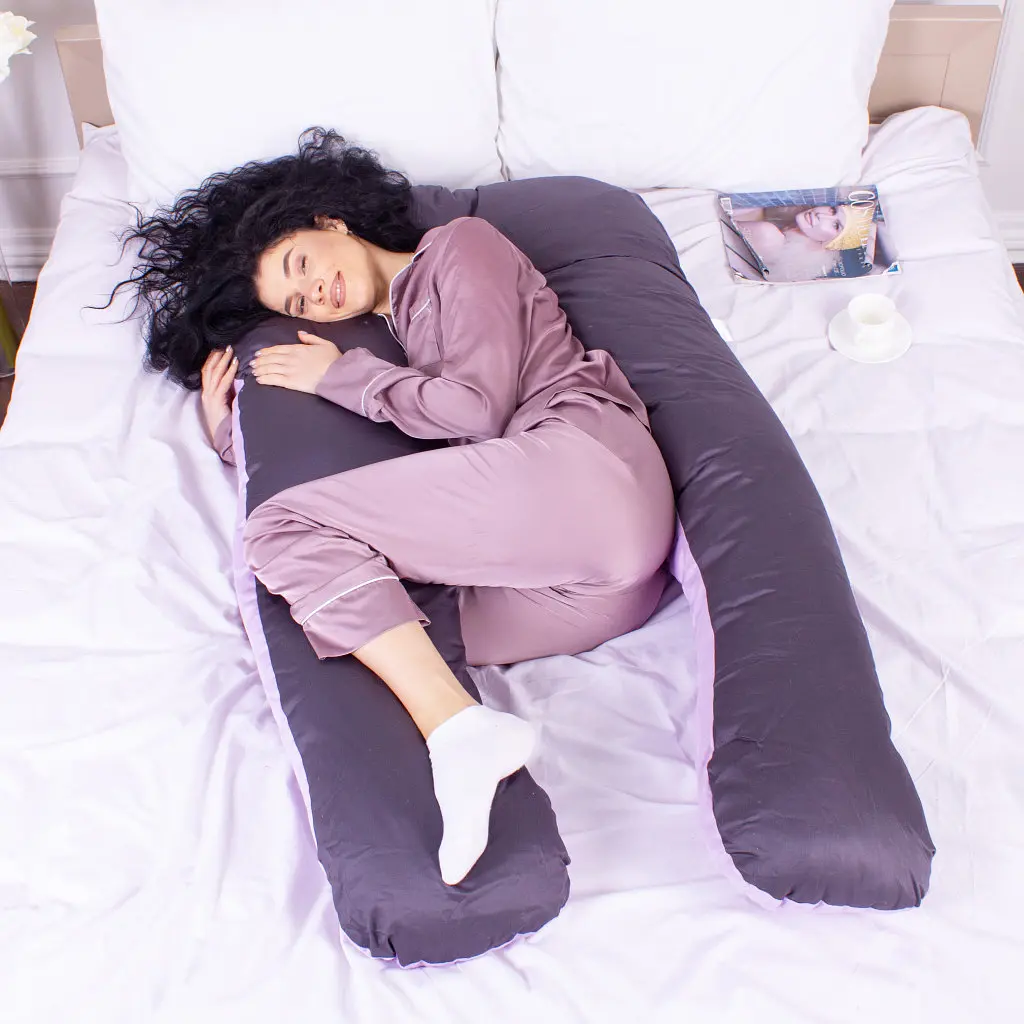 Подушка MirSon для вагітних і відпочинку Delicate Satin №8030 U-подібна Lupine (2200006178682) - фото 3