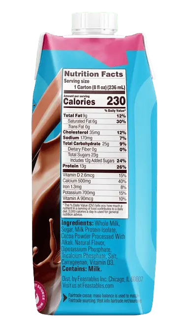Шоколадне молоко Feastables Protein Fortified Chocolate Milk 236 мл - фото 2