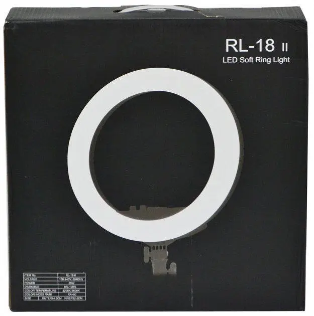 Професійне селфі-кільце LED лампа No Brand RL-18 II 55W USB WiFi Bluetooth 45см із дзеркалом та пультом (1892278394) - фото 9