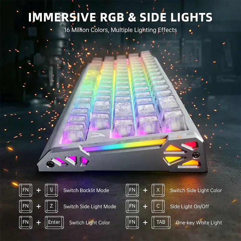 Игровая магнитная клавиатура ATTACK SHARK R68 HE / Проводное подключение / Magnetic Switch / White - фото 7