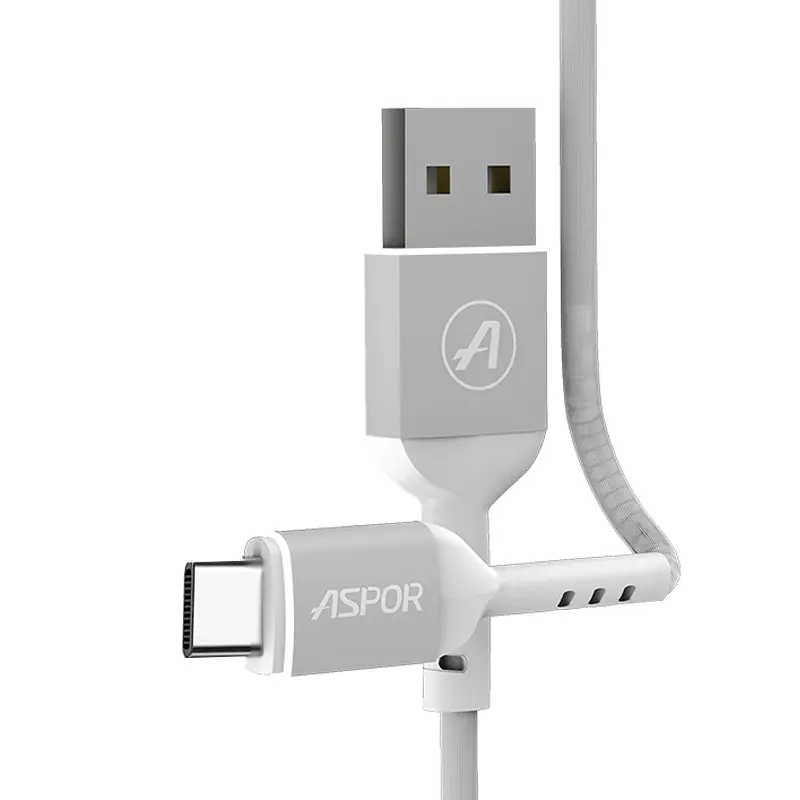 Кабель Aspor A123 USB – Type-C (2.1A/1.2м)- білий - фото 2
