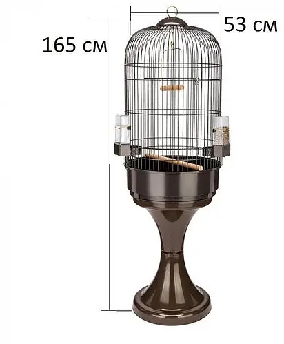 Клітка для середніх та великих птахів Ferplast Max 6 Antique Brass коричнева Ø53x165 см 55025502 - фото 4