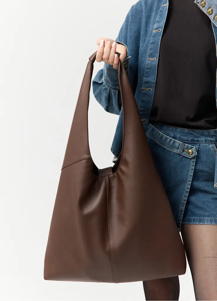 Жіноча сумка Sambag HOBO M шоколадна 35 х 40 х 8 см (53200020) - фото 5
