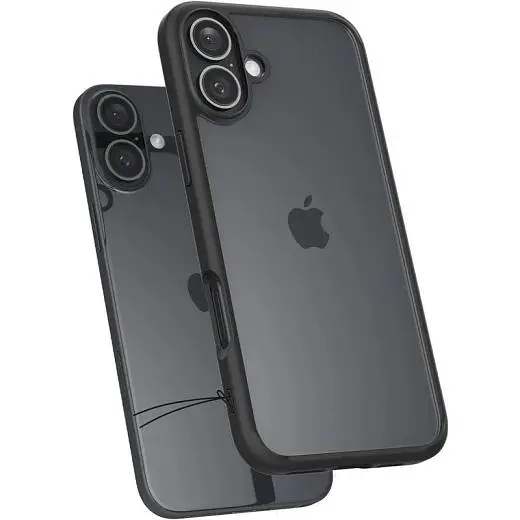 Прозрачный чехол Spigen Ultra Hybrid Matte Black для iPhone 16 (ACS08201) - фото 2