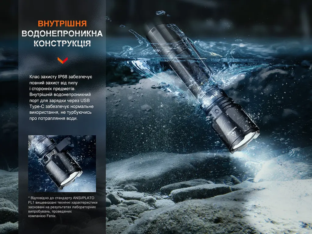 Ручной тактический фонарик Fenix TK11R 1600лм зарядка через Type-C (Черный) - фото 9