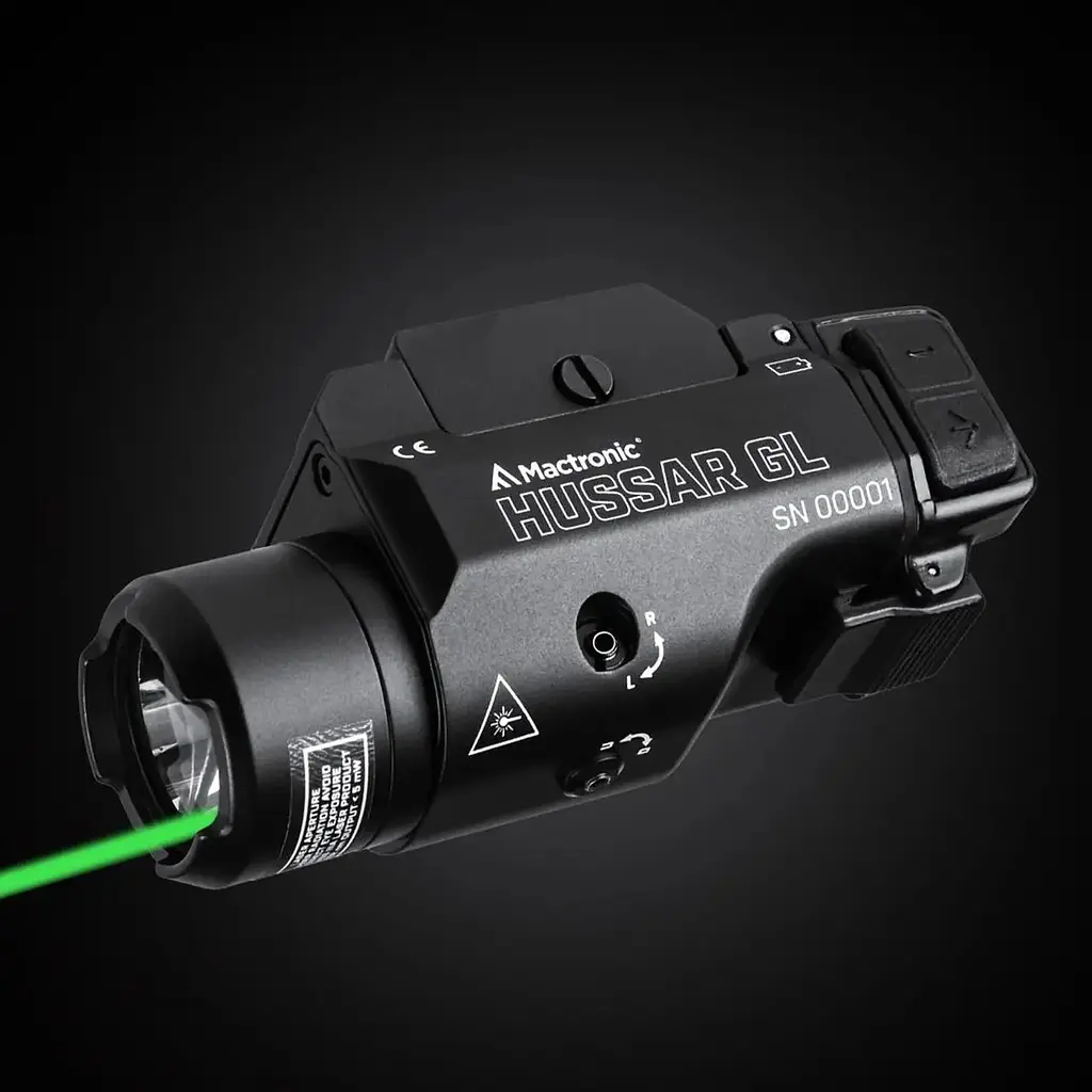 Фонарь подствольный тактический Mactronic Hussar GL 900 лм 220 м Cree XP-L зеленый лазер 532 нм Picatinny Glock CR123A RCR123A IPX - фото 6