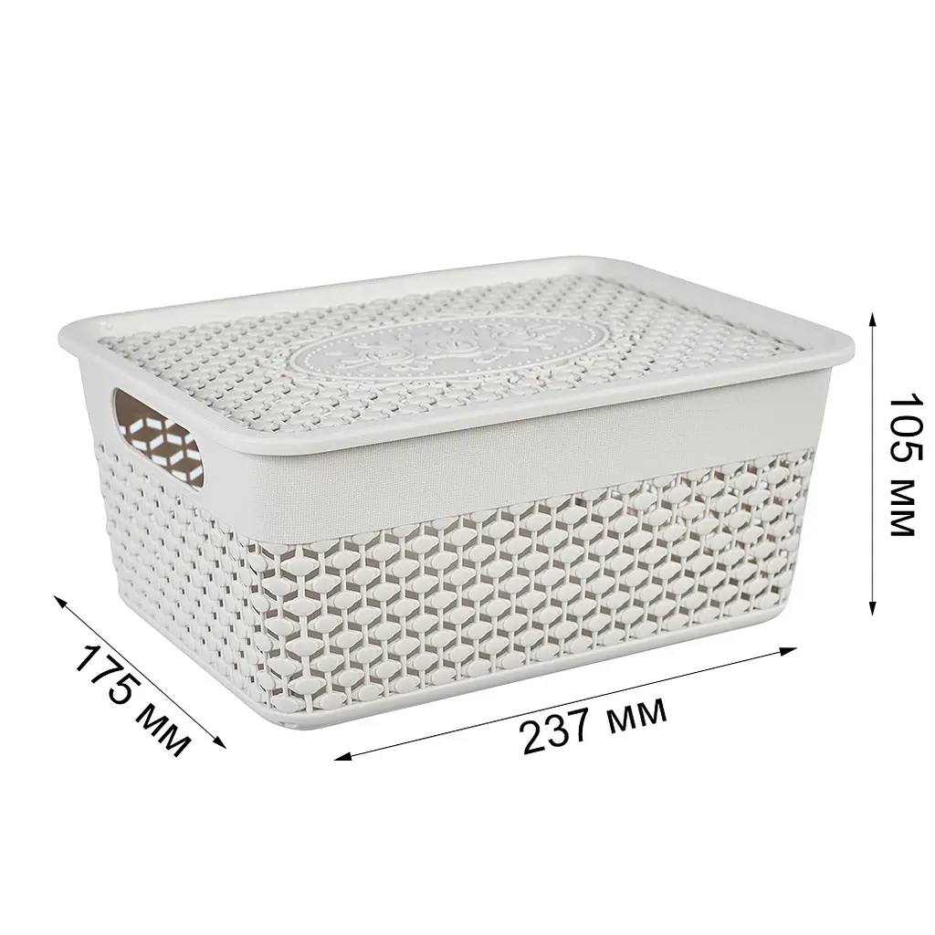 Кошик Stars Plast з кришкою бежевий 3.5 л (94254/беж) - фото 2