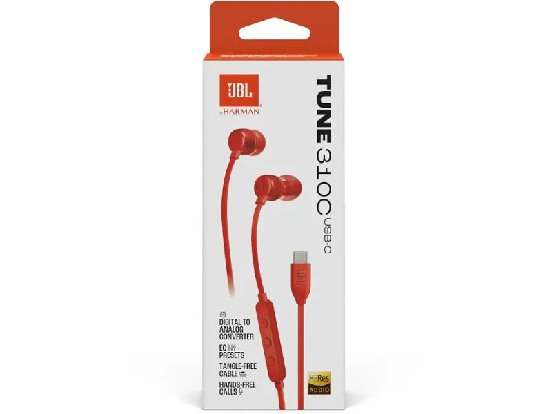 Навушники з мікрофоном JBL Tune 310C Red (T310CRED) - фото 8
