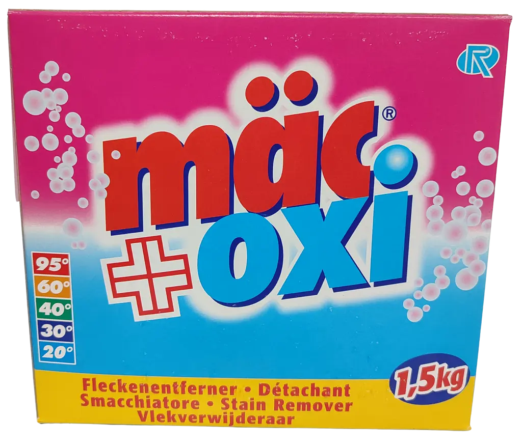 Кисневий плямовивідник для всіх типів тканин засіб для виведення плям Mäc Oxi 1.5kg Stain Remover Powder - фото 2