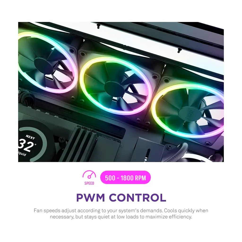 Кулер до корпусу NZXT F120RGB Duo - 120mm Dual- (RF-D12SF-B1) - фото 2