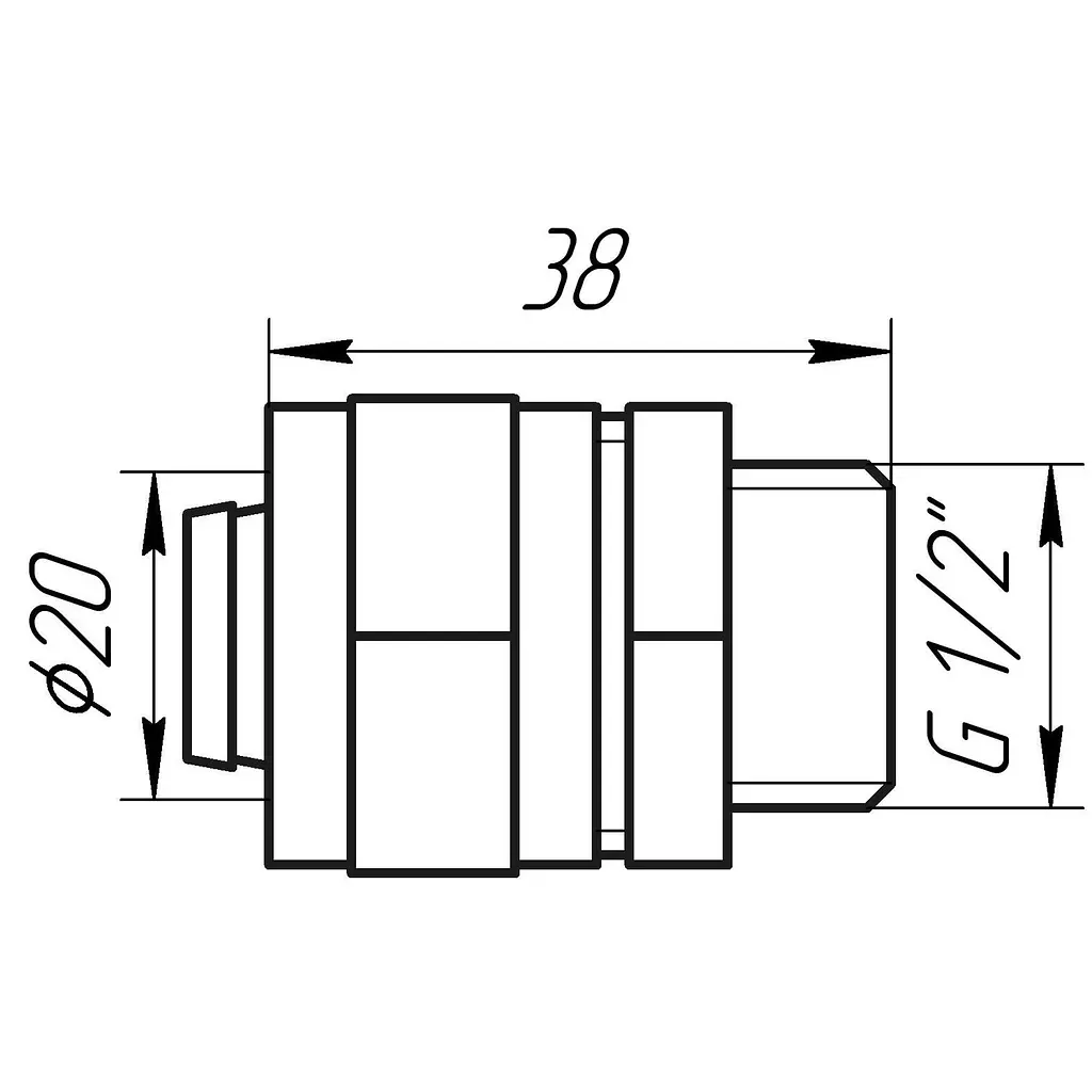 Муфта із зовнішньою різьбою APE 701 L 1/2″х20 000000612 - фото 6