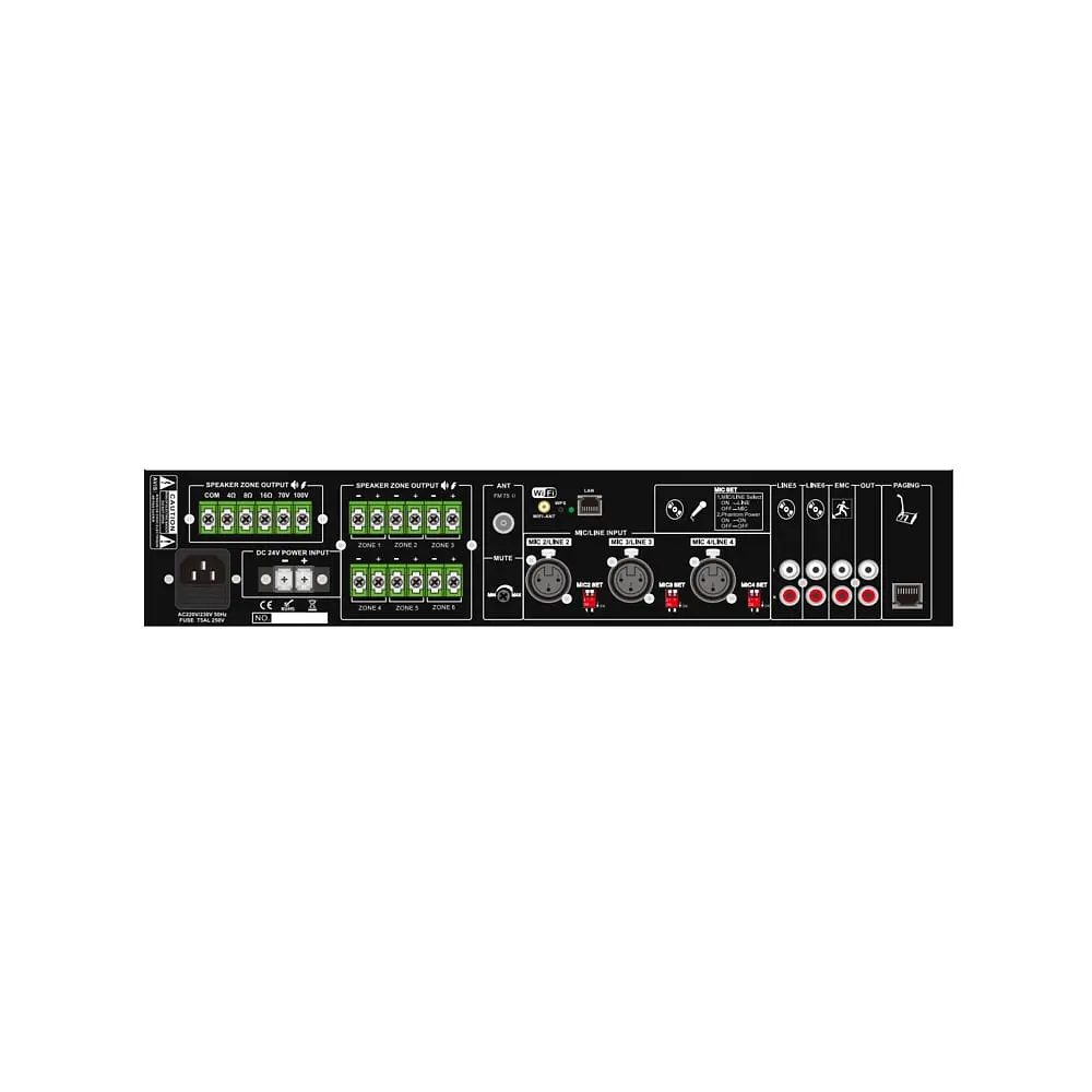 Мікшуючий підсилювач CMX DA-240MW, 6 зон, Wi-Fi, 19'' (17-00019) - фото 3
