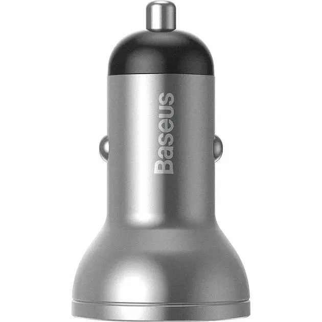 Автомобільний зарядний пристрій Baseus Digital Display Dual USB 4.8 A Car Charger 24 W Silver CCBX-0S  - фото 4