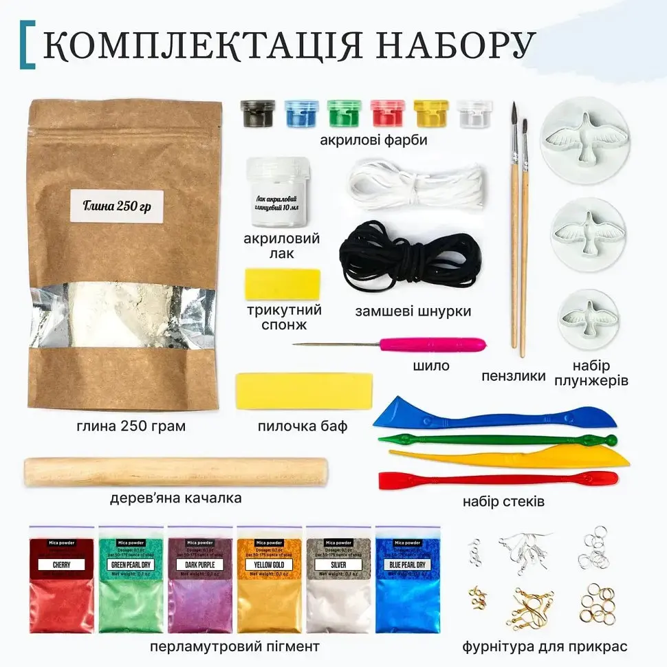 Великий набір для створення прикрас "Птахи" GL-008 з пластичної глини - фото 2