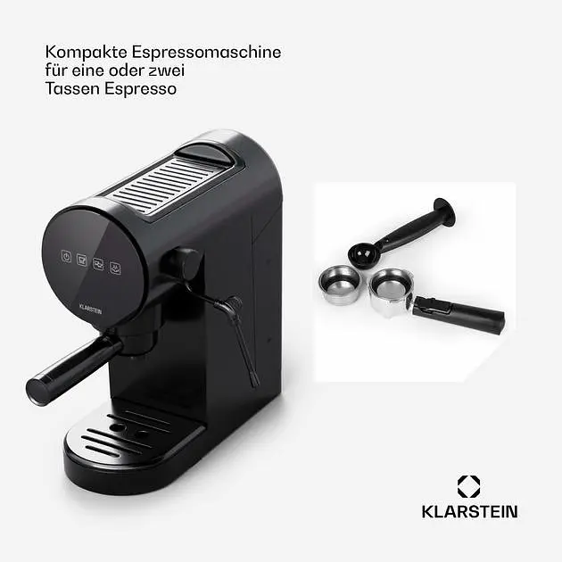 Кофеварка Klarstein Furore из нержавеющей стали компактная 20 бар цифровой дисплей (10045526) - фото 6