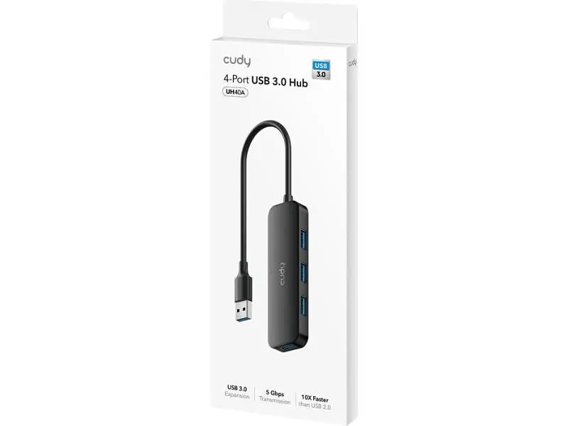 USB-хаб CUDY UH40A Black - фото 6