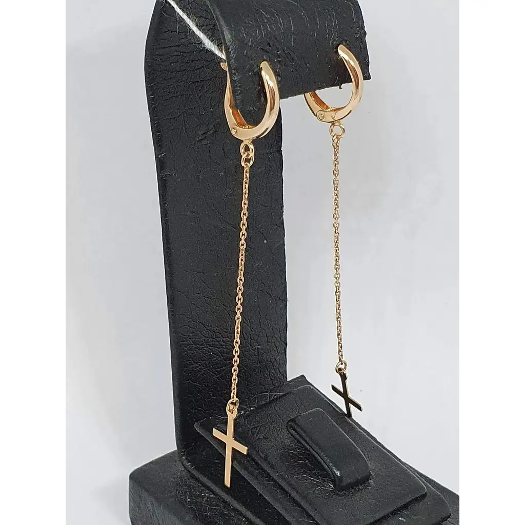 Золоті сережки Tango Хрестики. 470613 - фото 4