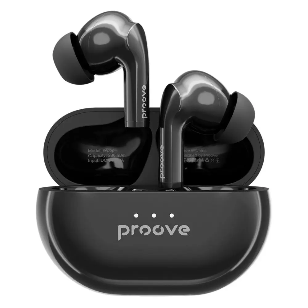 Бездротові навушники Proove Woop TWS with ANC глянцевий чорний (48400 black glossy) - фото 3