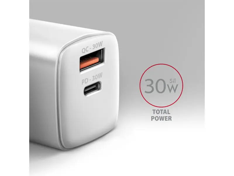 Мережевий зарядний пристрій AXAGON USB-C 30 W White (ACU-PQ30W) - фото 2