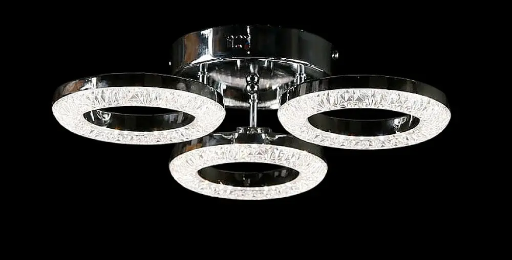 Люстра стельова LED Splendid Ray L2723/3, 3 лампи, регульована температура світла, хром, сучасний стиль для дому - фото 4