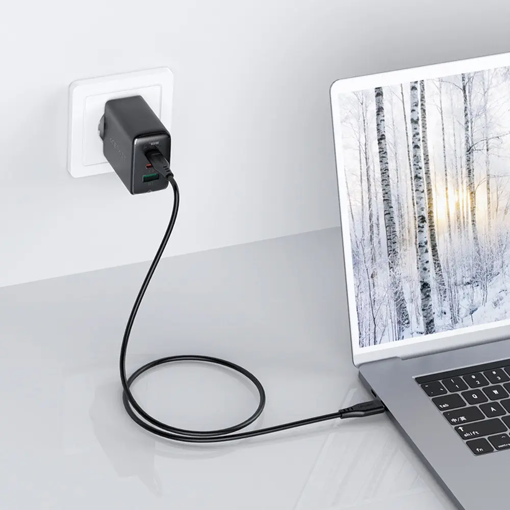 Зарядний пристрій Acefast A13 USB/2 Type-C QC PD 65W чорний + кабель Type-C to Type-C - фото 2