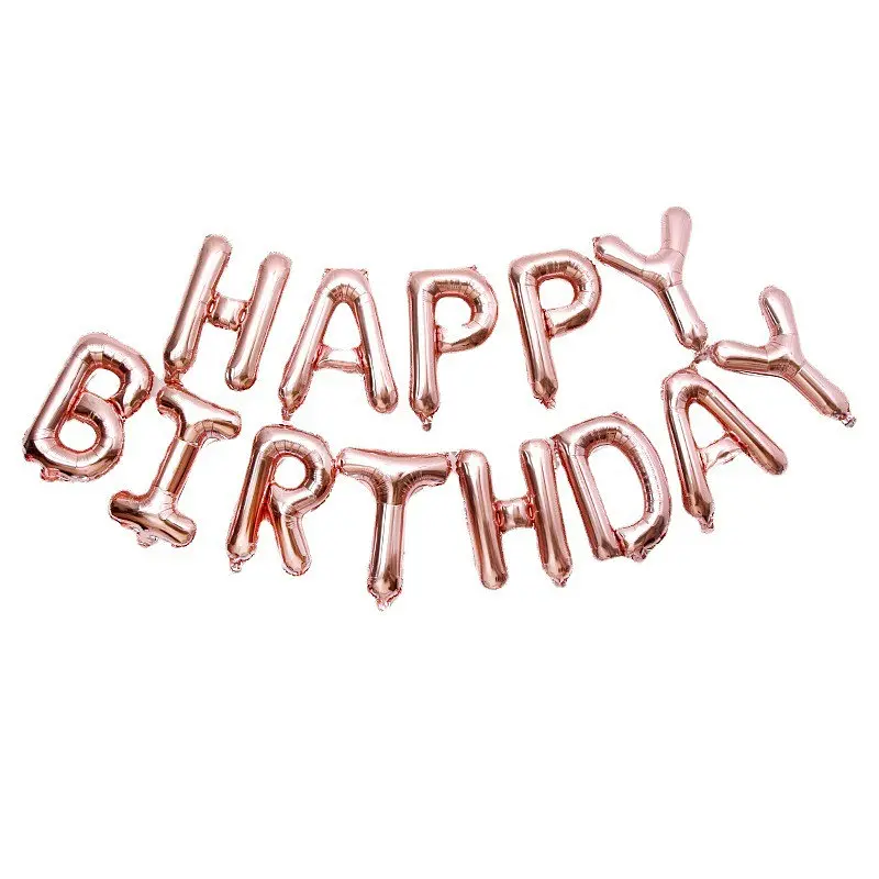 Кульки Happy birthday фольговані 16 дюймів рожеве золото - фото 2