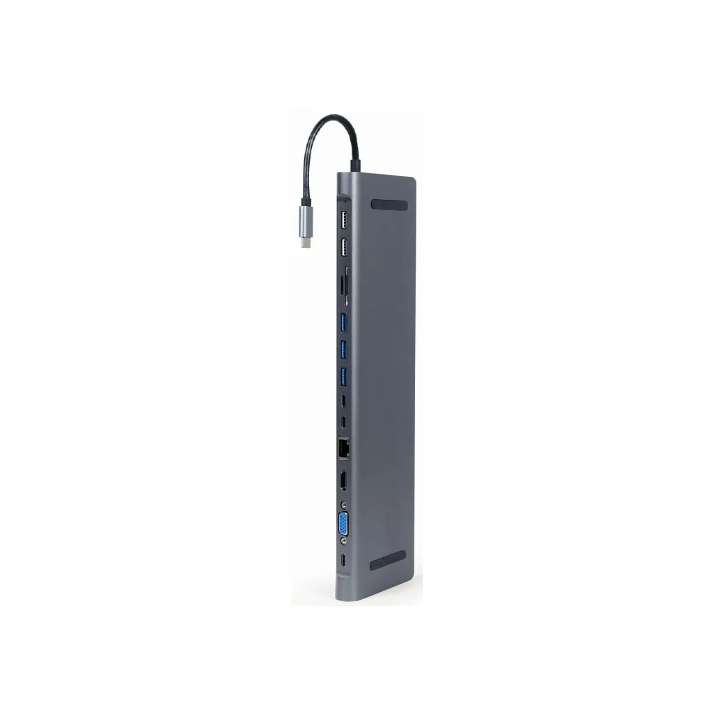 Концентратор Cablexpert USB-C 9-in-1 (Hub/HDMI/VGA/PD/card-reader/lan/audio) (A-CM-COMBO9-01) - фото 2