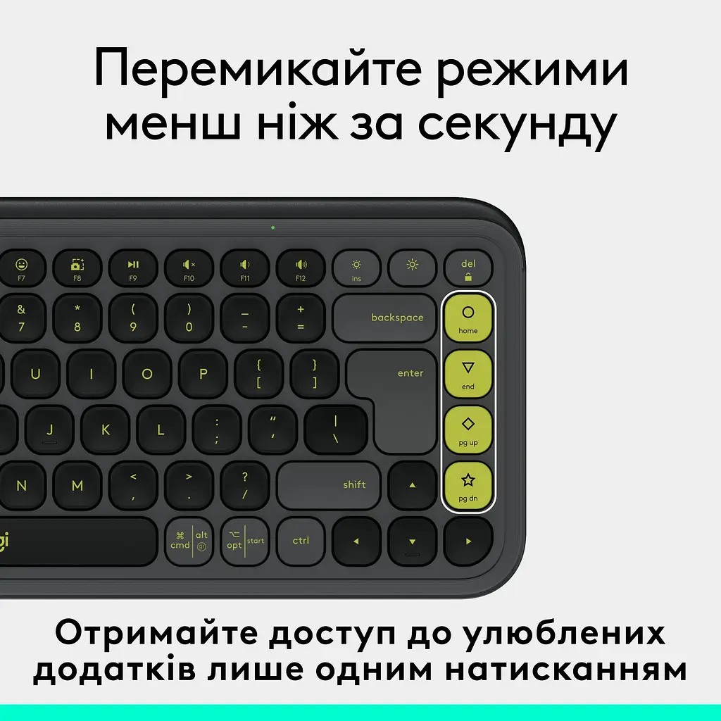 Клавiатура бездротова Logitech Pop Icon Keys Graphite (920-013157) - фото 6
