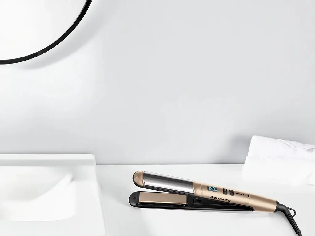 Випрямляч Rowenta Glam & Shine 2 в 1, температурних режимів 8, 140-210С, дисплей, кераміка, золотий - фото 9
