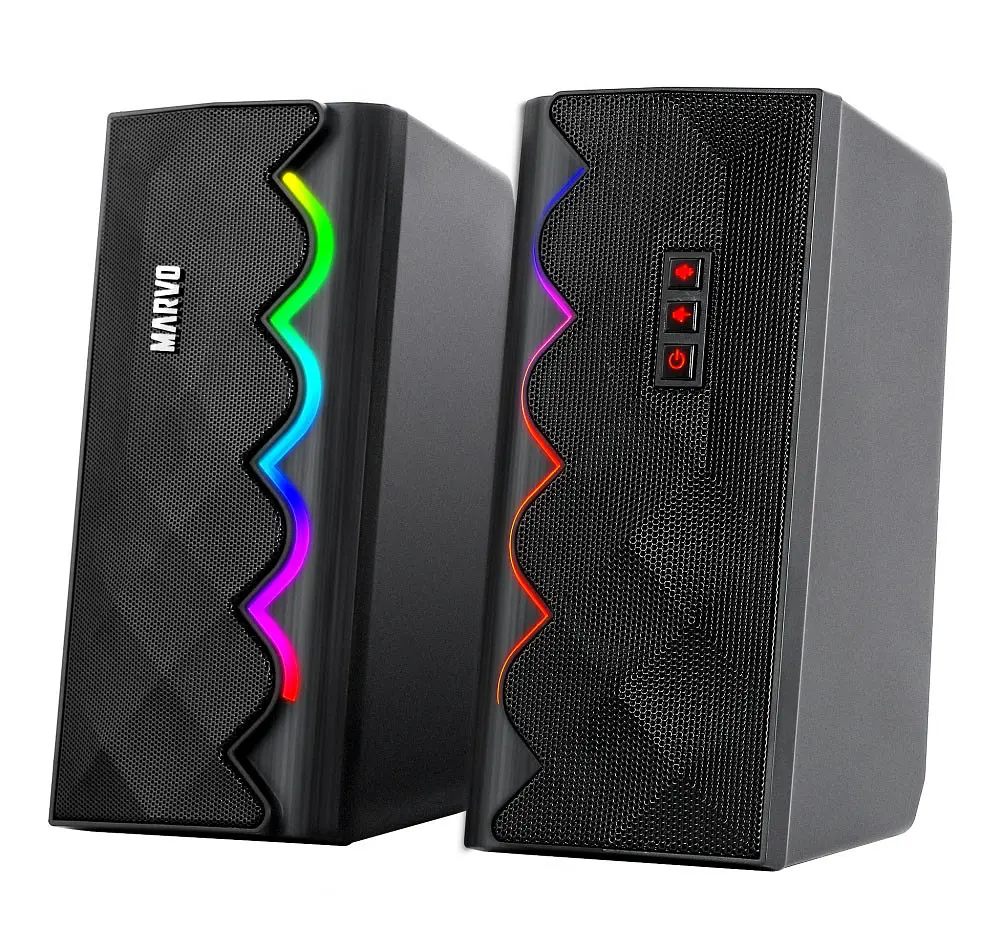 Ігрові настільні комп'ютерні колонки Marvo SG-269 2.0 з підсвічуванням Multi-LED USB - фото 2