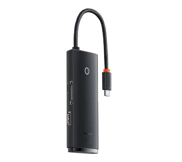 USB Хаб Baseus Lite Series 6-Port Type-C HUB Docking Station to HDXiaomi+USB3.0*2+Type-C Data+SD Black WKQX050001 - фото 2
