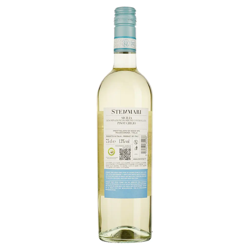 Вино Stemmari Pinot Grigio, біле, сухе, 13%, 0,75 л - фото 2
