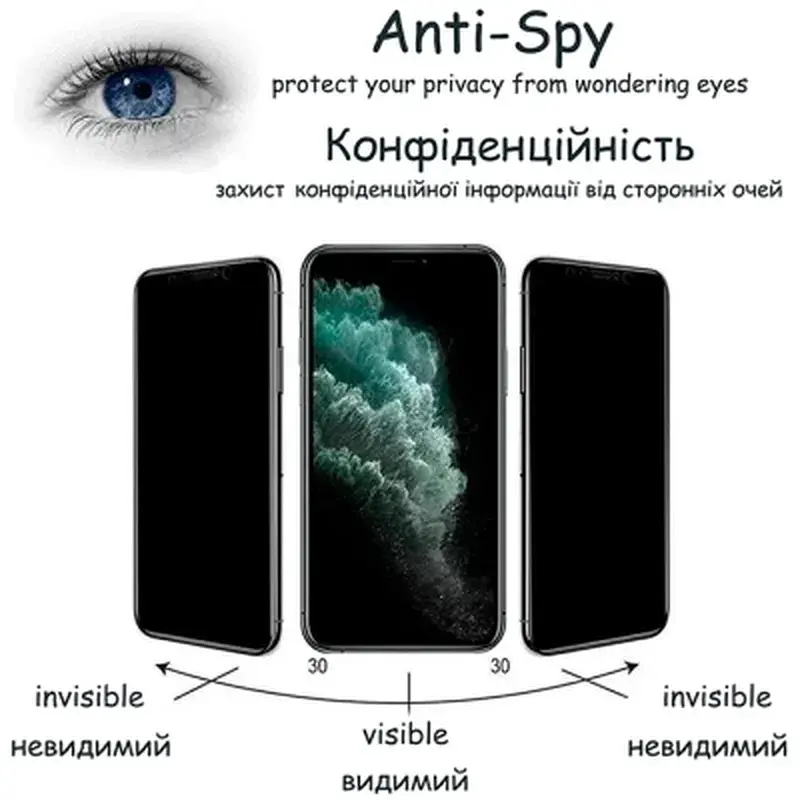 Скло захисне Drobak Apple iPhone 17e Matte Ceramics Anty Spy (151520) - фото 5