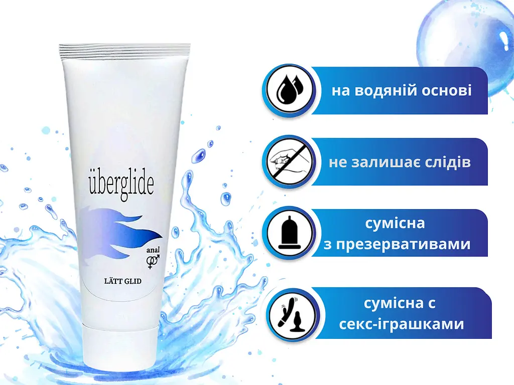 Лубрикант Uberglide Anal Water Based Lubricant Анальный на водной основе 100 мл - фото 2