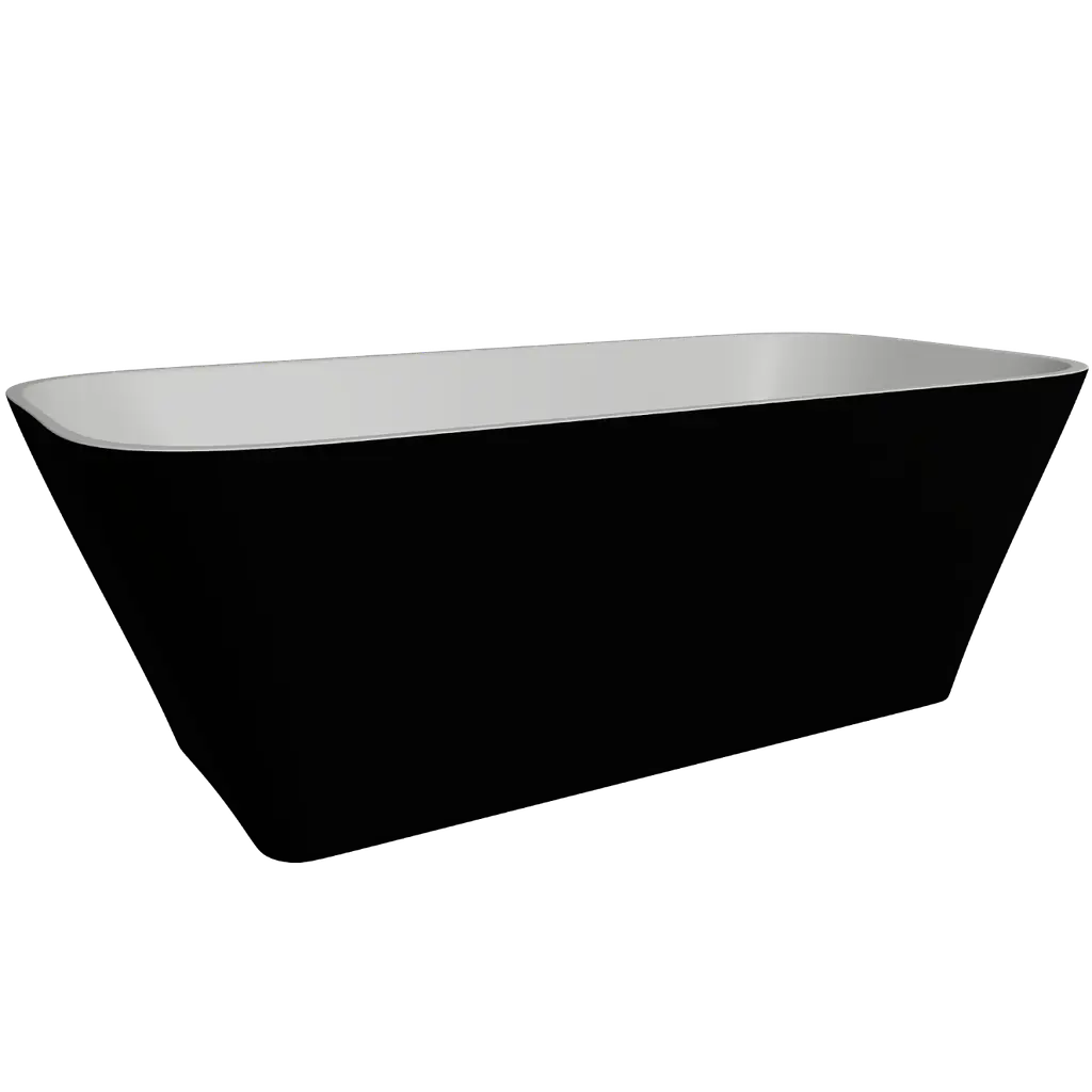 Окремостояча глянсова ванна Amidicon Atlant 150x75 з литого каменю, чорна ATLANT_150_BLACK_HL - фото 8