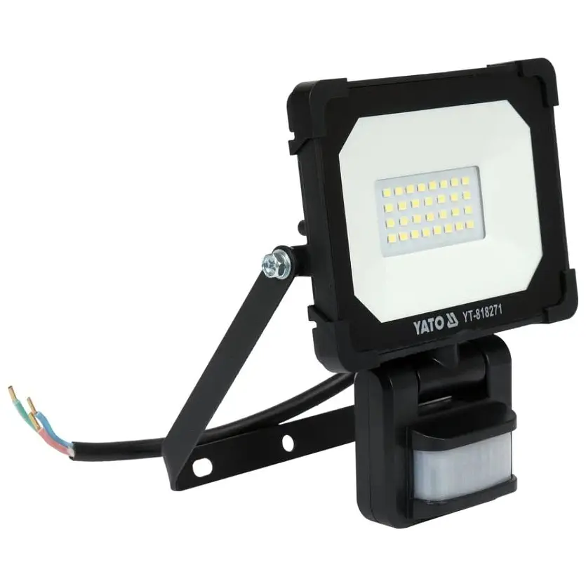 Прожектор Yato SMD LED датчик движения 20 Вт 230 В 1900 лм 30 диодов черный (YT-818271) - фото 3