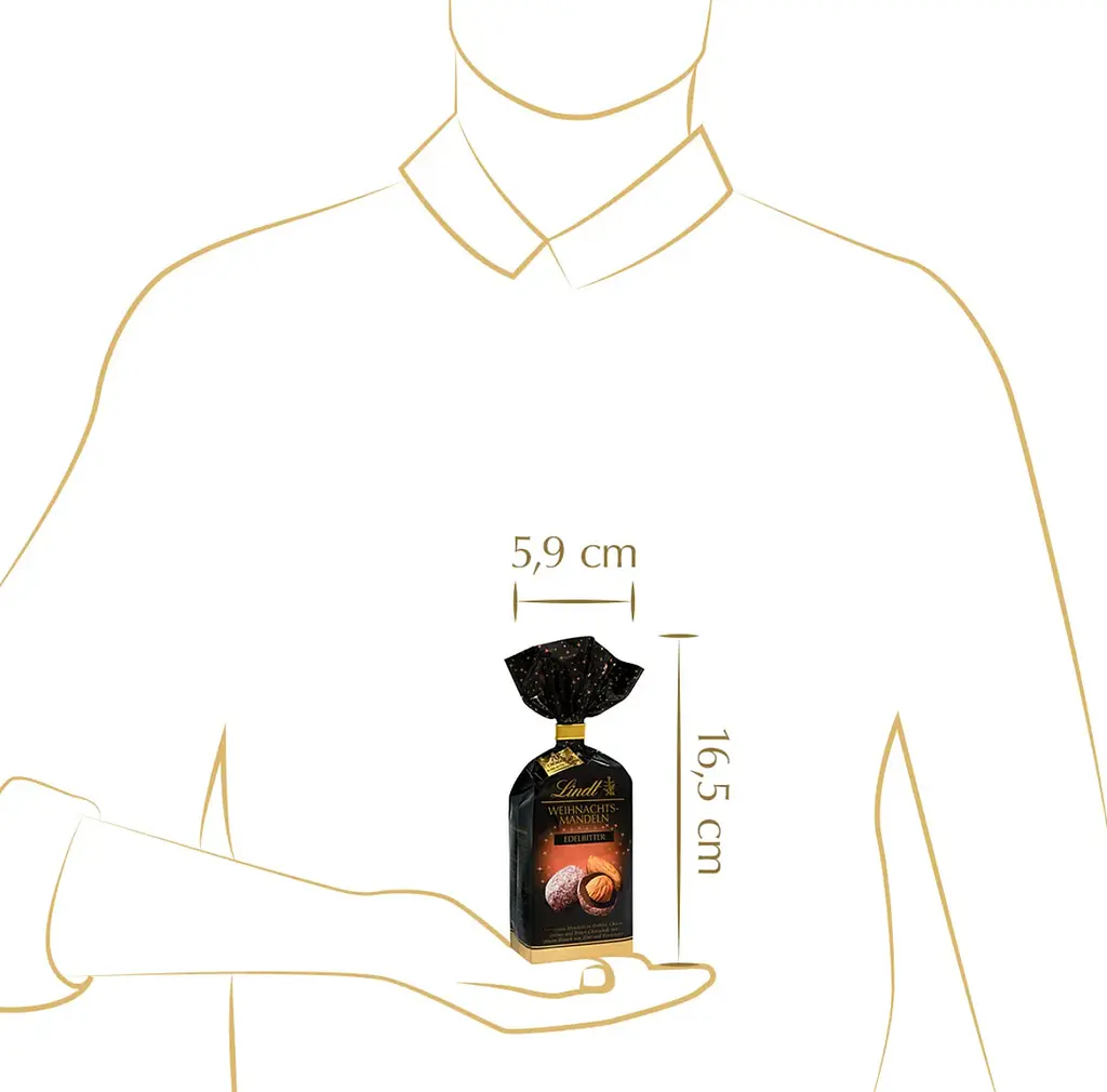 Шоколадні цукерки з мигдалем Lindt Weihnachtsmandeln Edelbitter 100г - фото 5