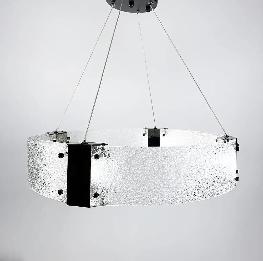 Дизайнерская LED люстра с фактурным стеклом Line.F Диаметр 60см - фото 2