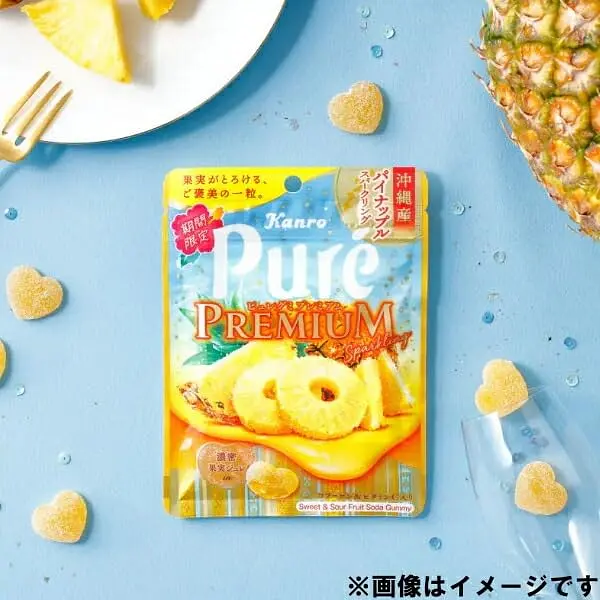 Жувальні цукерки Kanro Pure Gumi Okinawan Pineapple зі смаком ананасу 54 г - фото 3