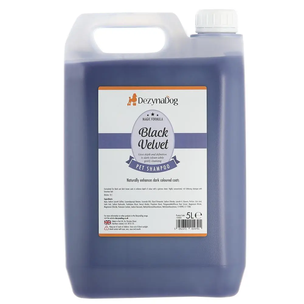Шампунь Dezynadog Black Velvet Colour Enhance для посилення кольору чорної та темно-коричневої шерсті для усіх порід відновлює блиск та колір 5л арт. 125023