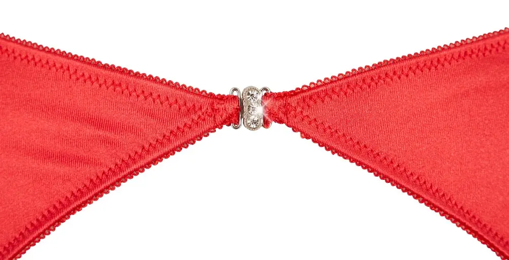 Комплект білизни Cottelli Lingerie Shelf Bra Set otwarty, 80B/M (червоний) - фото 5