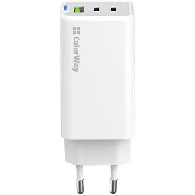 Зарядний пристрій ColorWay GaN Mini 65W PD Port PPS USB (USB-2C1A) white (CW-CHS058PD-WT) - фото 2