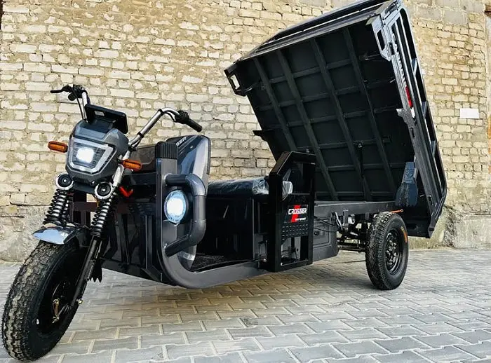 Вантажний електроскутер-самоскид триколісний CROSSER Cargo 18"  (1500W, 72V, 58Ah) Сірий - фото 9