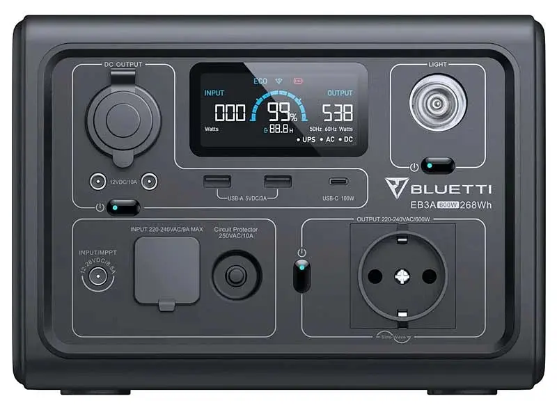 Портативная зарядная станция Bluetti eb3a 600W 268.8 Wh - фото 2