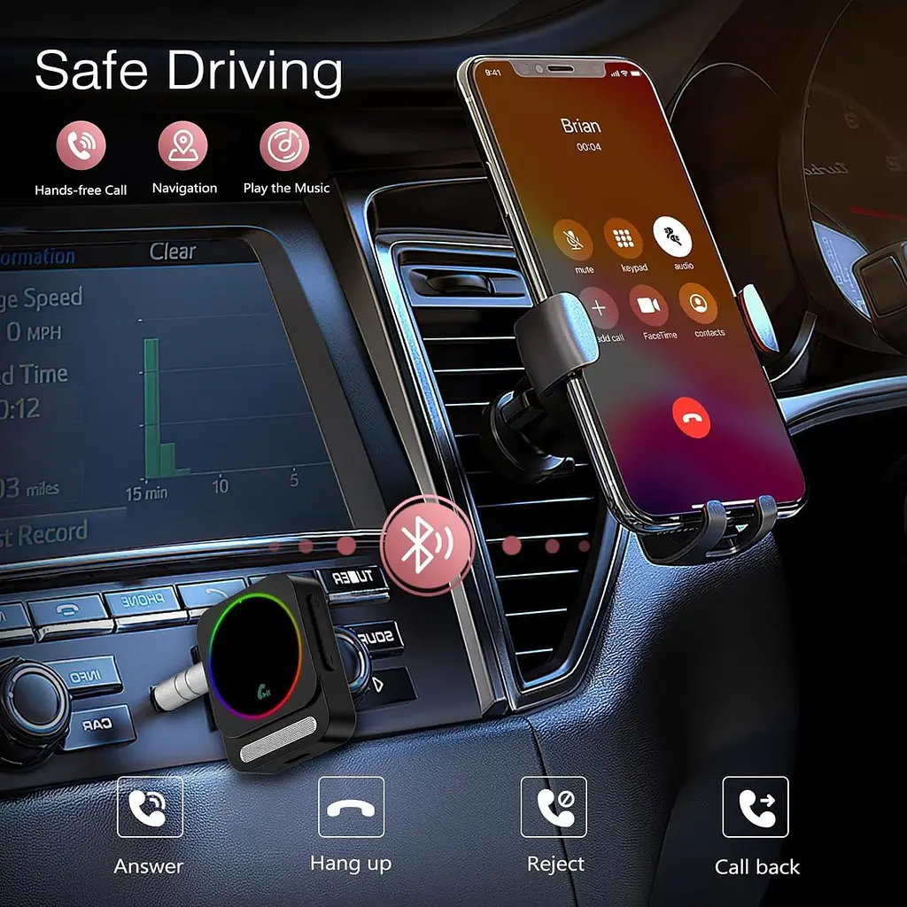 Bluetooth AUX ресивер LOFICOPER 5.3 для авто з Hands-Free - фото 7