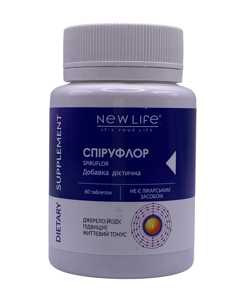 Таблетки New Life Спіруфлор 60 таблеток