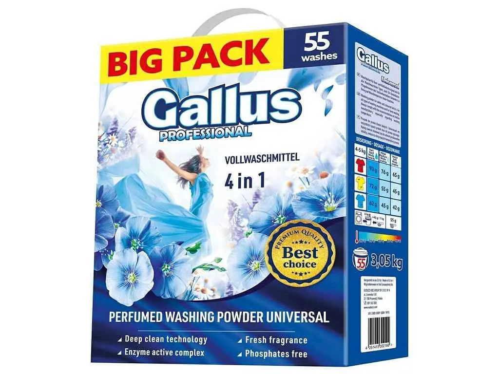 Пральний порошок GALLUS Professional 4в1 3,05 кг Univesal КАРТОН