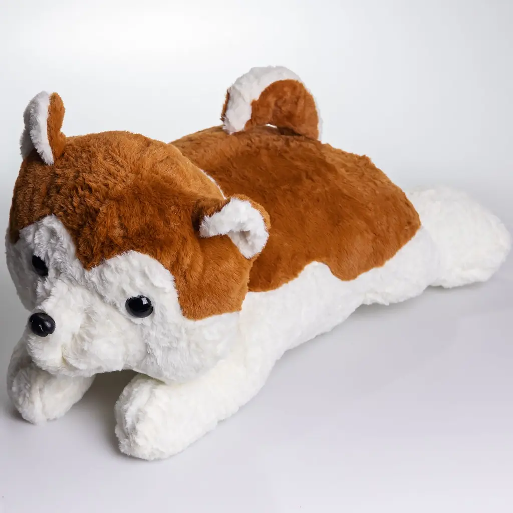 Іграшка-подушка Хаскі з пледом 100х180 см рудий ТМ COLORFUL HOME 7124BR - фото 2