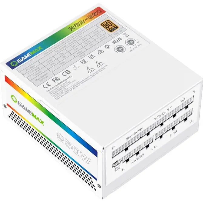 Блок питания GameMax 850W 80 Gold (RGB850 PRO WH) - фото 7